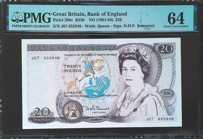 世界靓号纸钞第七十三期 - 1981-84年英国英格兰银行50镑 D序列英镑 PMG64