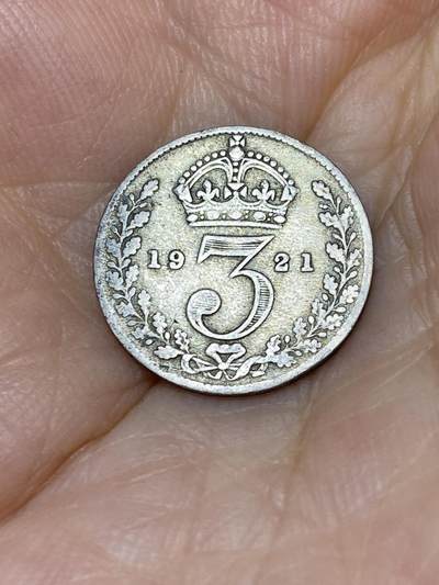 2025年第七十九场(总第一百零五场）外国好品散币(免佣金) - 英国🇬🇧1921年3便士银币(乔治五世第二版)