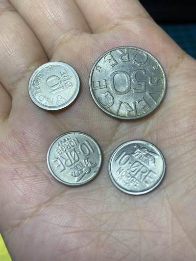 2025年第七十八场(总第一百零四场）外国好品散币(免佣金) - 4枚：挪威🇳🇴1957年、1967年、1966年10欧尔，瑞典🇸🇪1981年50欧尔
