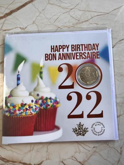 第170期拍卖【长期征集拍品】 - 卡装加拿大2022年生日快乐礼品纪念币5枚套装