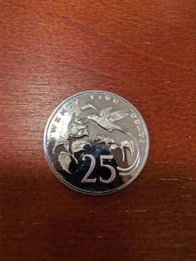 长老汇蛇年精选第三十六场拍卖 1974牙买加蜂鸟25分精制铜镍币