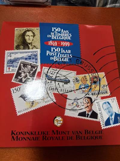 长老汇蛇年精选第三十六场拍卖 1999比利时10枚套币+1枚方形铜章，卡装，克书45美金