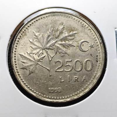 KK钱币收藏小铺 第320期 2月预留时间 周末发货 -  1993土耳其2500里拉