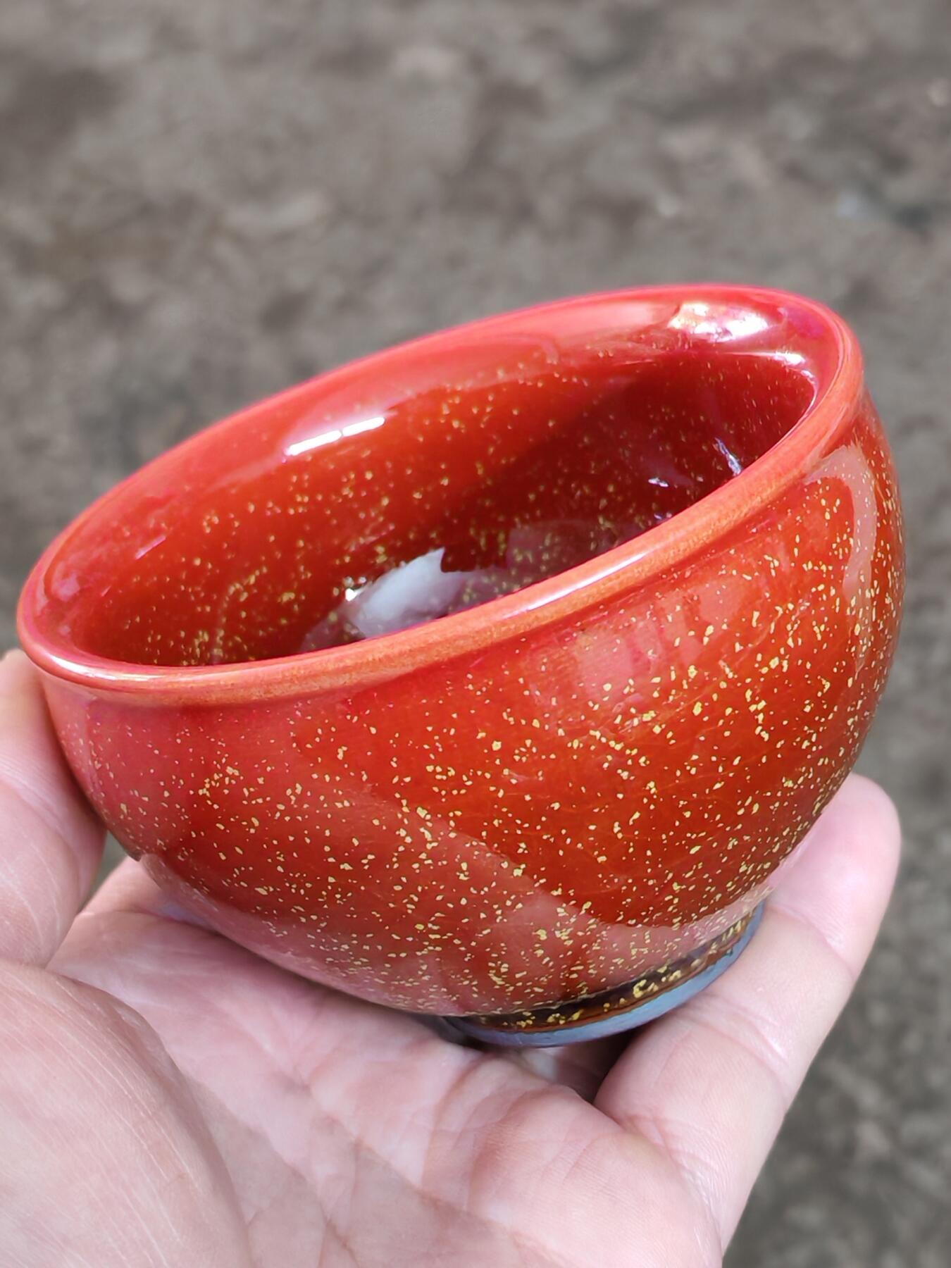 花月夜将军盏(33017)尺寸90*60mm容量150ml建盏胎内蕴含许多小气