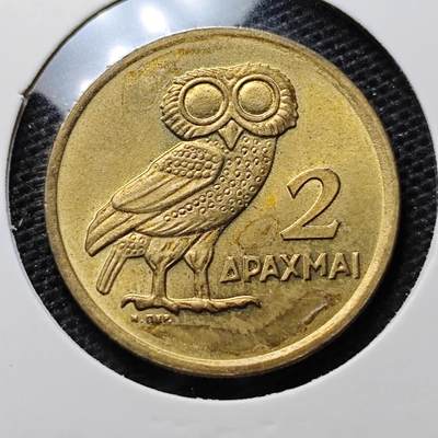 KK钱币收藏小铺 第320期 2月预留时间 周末发货 -  希腊2德拉克马 猫头鹰铜币 带光