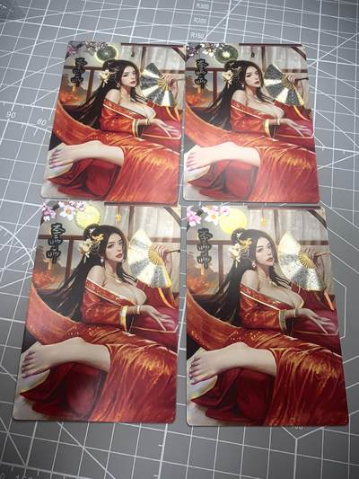 奇点卡牌专场 新号第七场 谢谢大家捧场 品控放大镜勿拍 出厂品质不包瑕 卡牌设有低价 拒绝拿小号顶价 大家放心拍  - 奇点卡牌 李师师补卡 4张