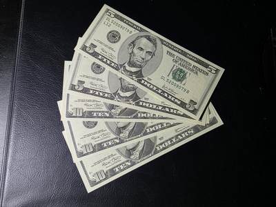 叁拾收藏第30期 - 大头5/10 美元  UNC