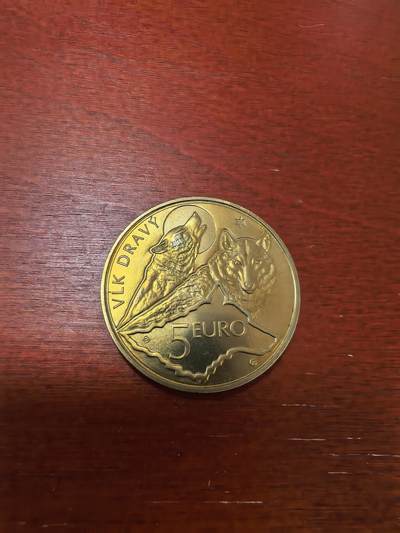 长老汇蛇年精选第三十六场拍卖 2021斯洛伐克狼5欧元铜币