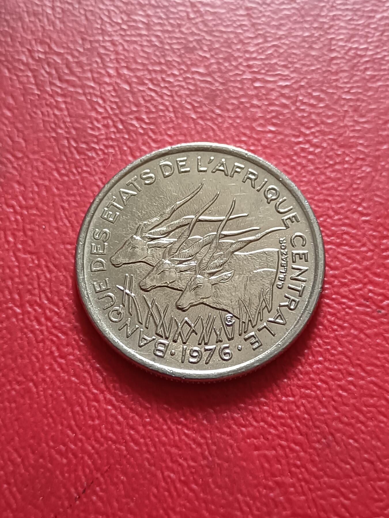 【云涧收藏】第五十二场 中非加蓬1976年50法朗，UNC