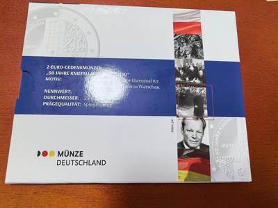 长老汇蛇年精选第三十六场拍卖 2020德国勃兰特华沙之跪2欧元精制双色币，5厂全，卡装