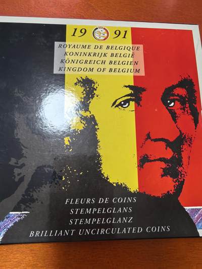 长老汇蛇年精选第三十六场拍卖 1991比利时10枚套币+1枚圆形章，卡装，克书未记载