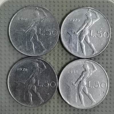 2025年第73场各国散币拍卖（总第73场）15号起休假半月，有发货需求请提前私信 - 意大利50里拉4枚