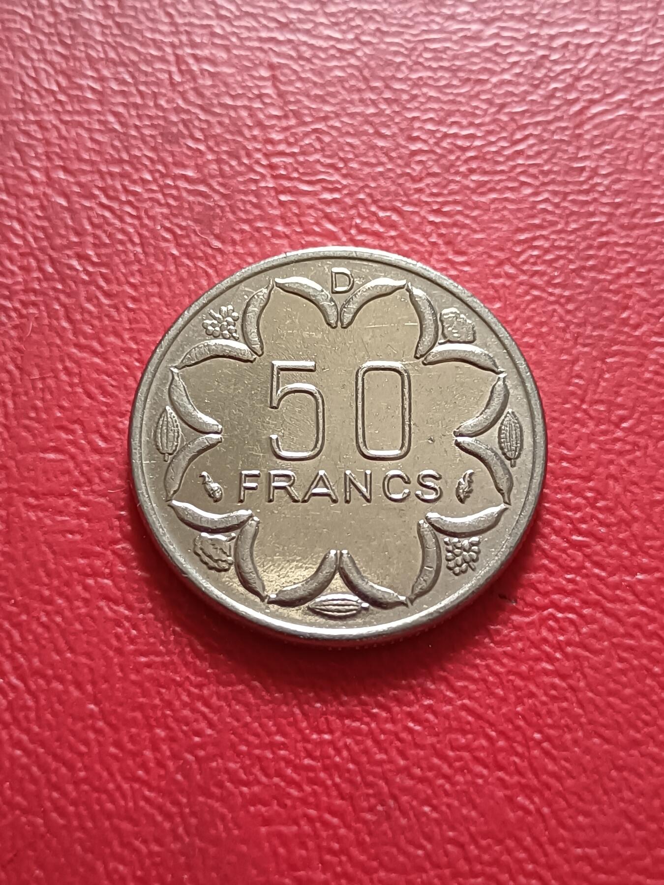 【云涧收藏】第五十二场 中非加蓬1976年50法朗，UNC