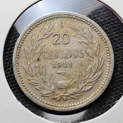 KK钱币收藏小铺 第320期 2月预留时间 周末发货 -  1941智利20分镍币