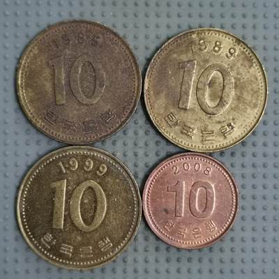 2025年第73场各国散币拍卖（总第73场）15号起休假半月，有发货需求请提前私信 - 韩国10韩元4枚