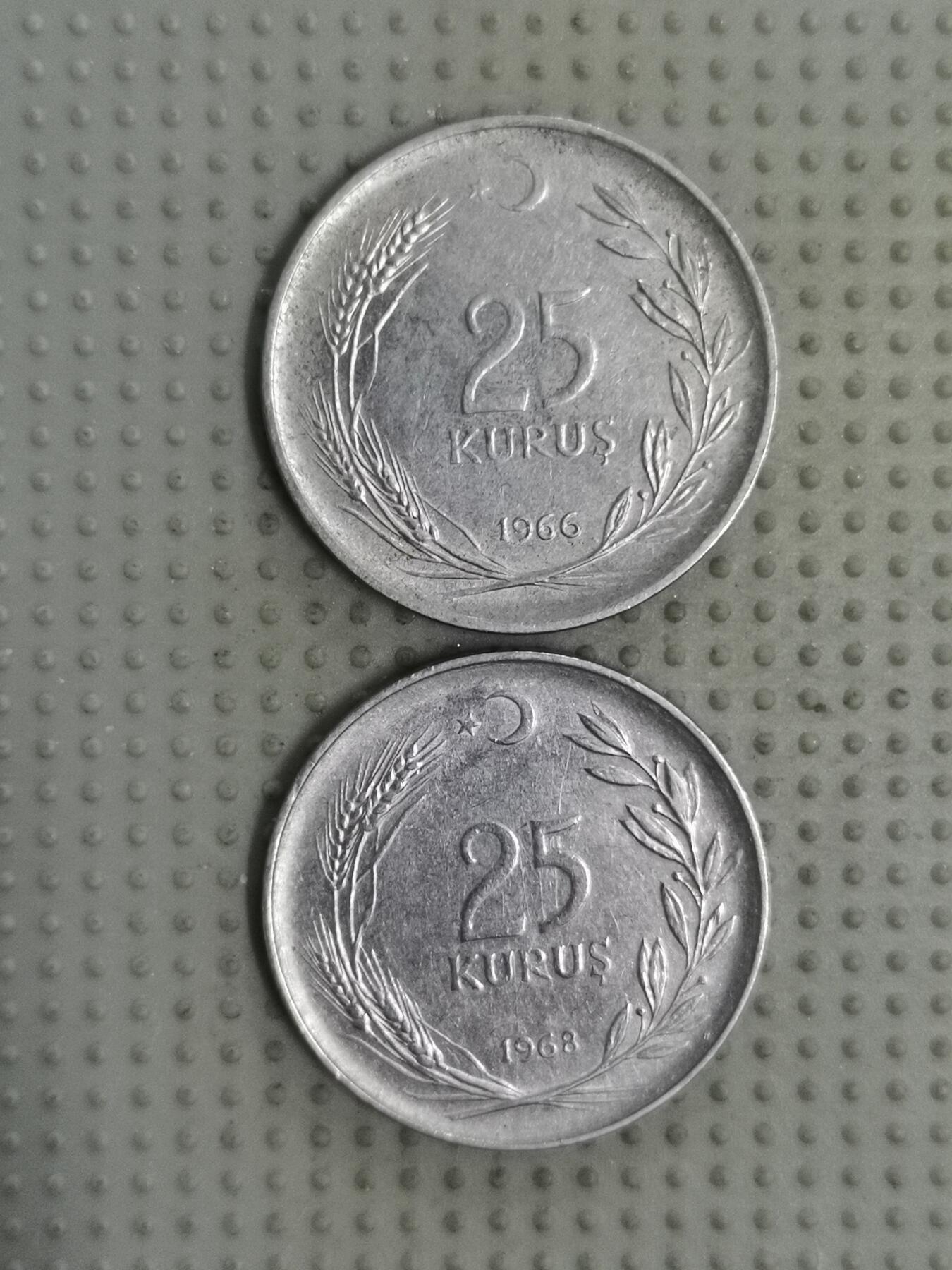2025年第73场各国散币拍卖（总第73场）15号起休假半月，有发货需求请提前私信 土耳其25库鲁斯2枚
