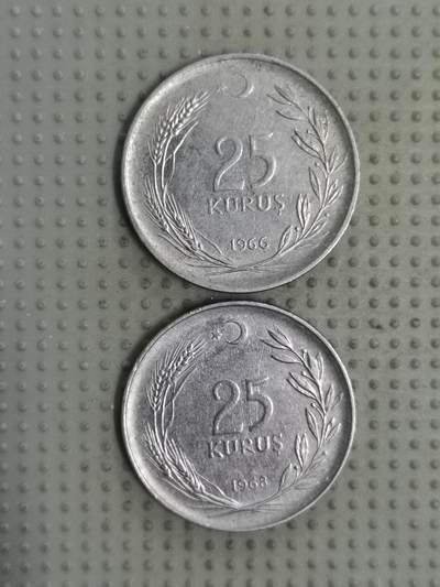 2025年第73场各国散币拍卖（总第73场）15号起休假半月，有发货需求请提前私信 - 土耳其25库鲁斯2枚