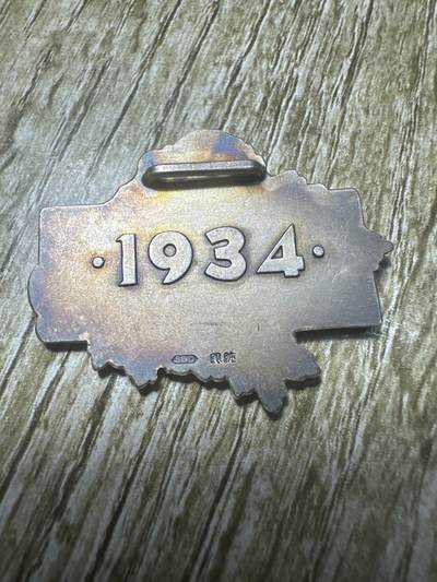 章，世界钱币 1934年纯银章，精美！14.9g