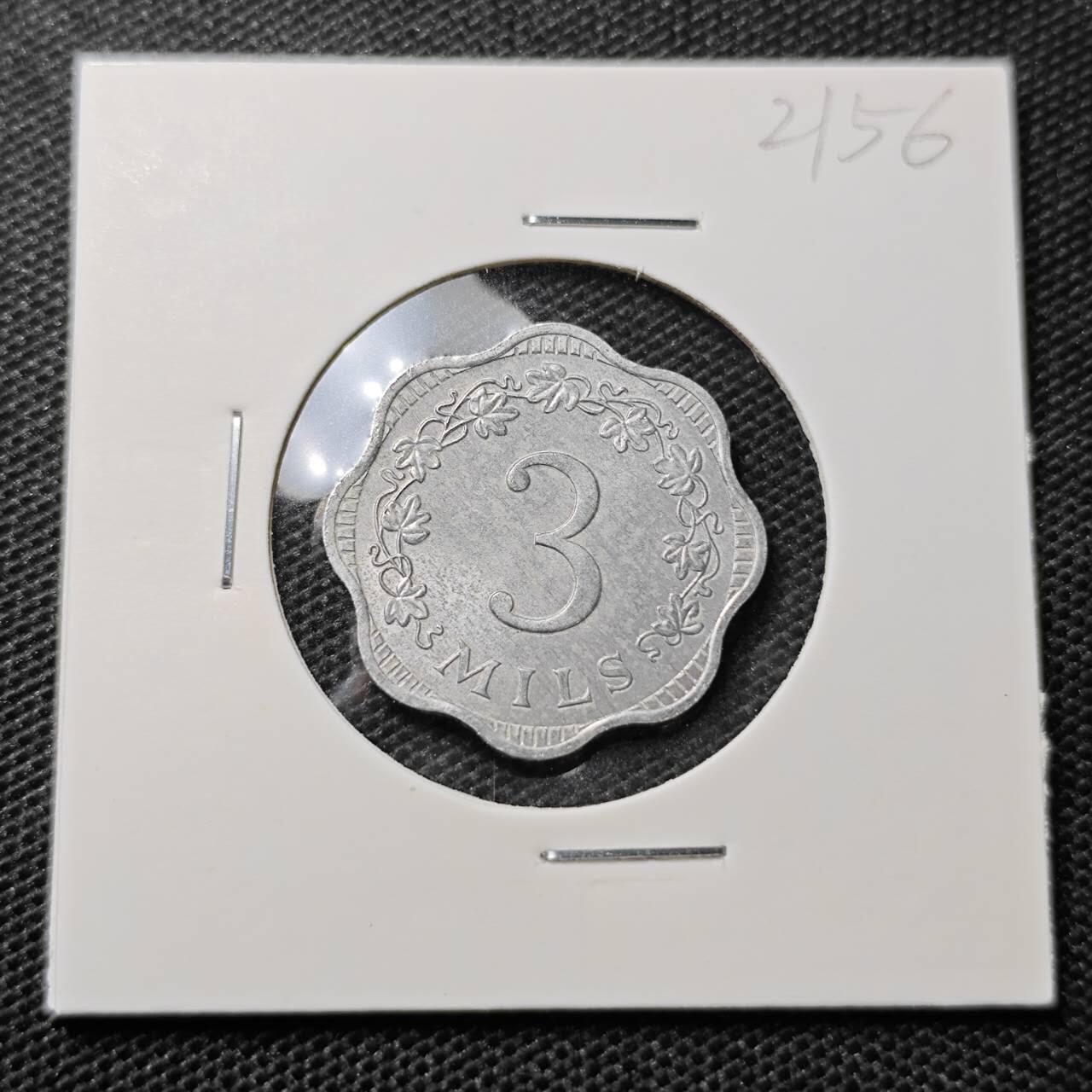 KK钱币收藏小铺 第321期 2月预留时间 周末发货  1972马耳他3米尔