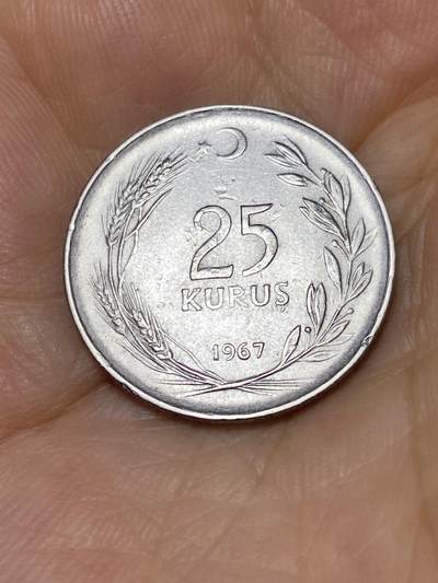 2025年第七十九场(总第一百零五场）外国好品散币(免佣金) - 土耳其🇹🇷1967年25库鲁(第三版，4克减重版)