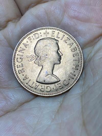 2025年第七十九场(总第一百零五场）外国好品散币(免佣金) 原光未流通–英国🇬🇧1967年半便士(伊丽莎白二世青年桂冠第二版，普制币关门年)