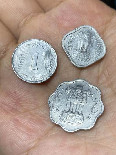 2025年第七十九场(总第一百零五场）外国好品散币(免佣金) 3枚：印度🇮🇳1967年1派沙，1967年2派沙，巴基斯坦1971年1派沙