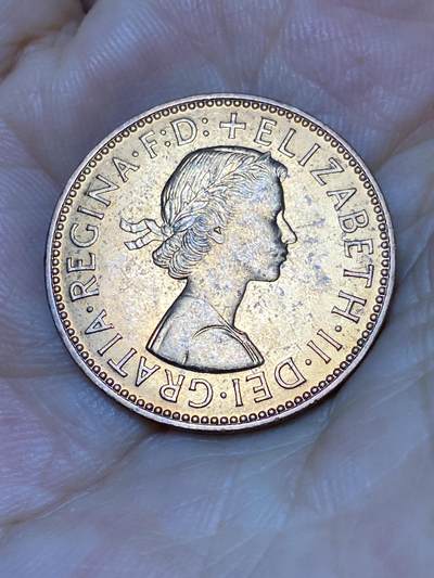 2025年第七十九场(总第一百零五场）外国好品散币(免佣金) 原光好品–英国🇬🇧1959年半便士(伊丽莎白二世青年桂冠第二版)