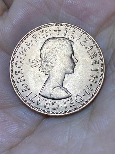 2025年第七十九场(总第一百零五场）外国好品散币(免佣金) 原光未流通–英国🇬🇧1967年半便士(伊丽莎白二世青年桂冠第二版，普制币关门年)