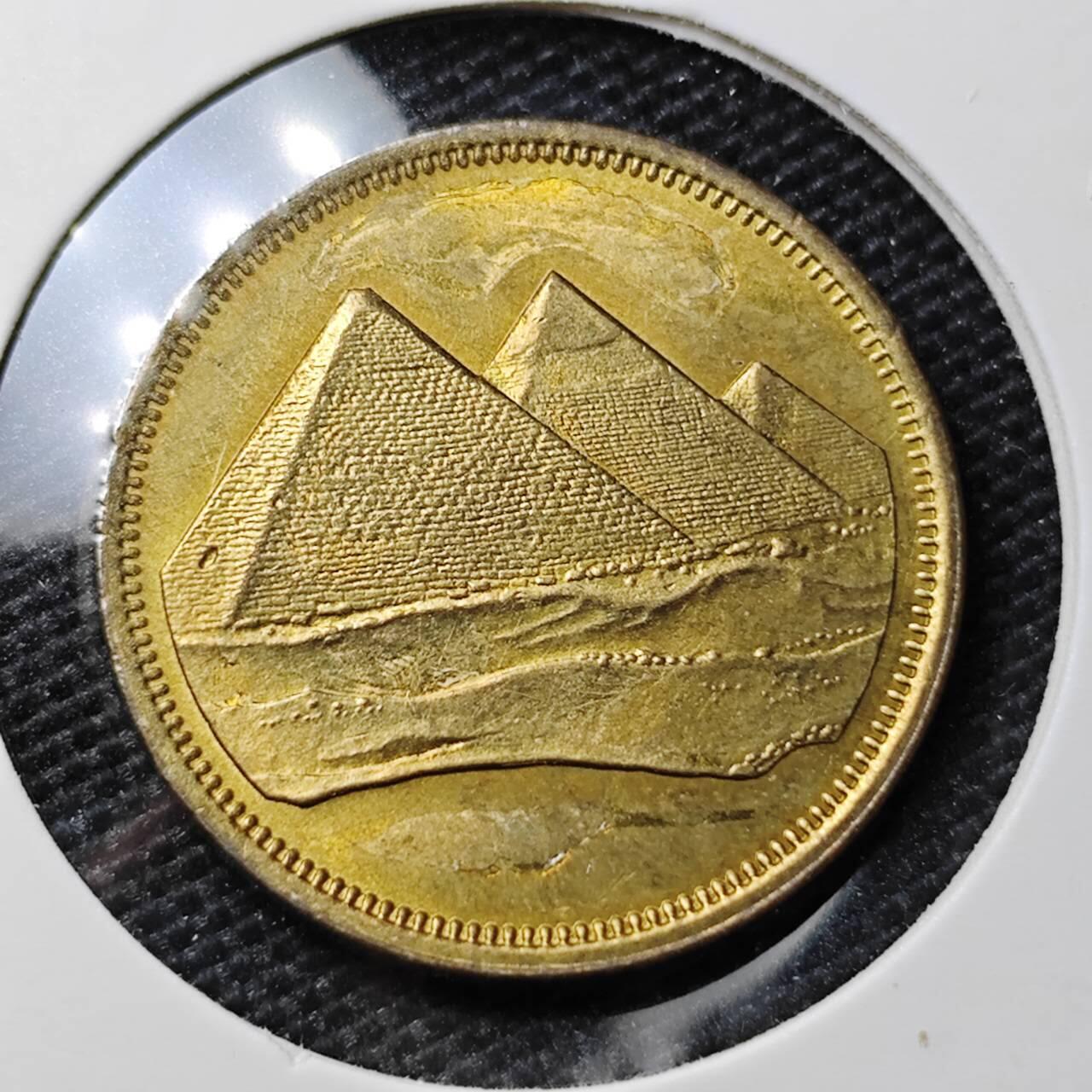 KK钱币收藏小铺 第321期 2月预留时间 周末发货  埃及5米利姆铜币 金字塔