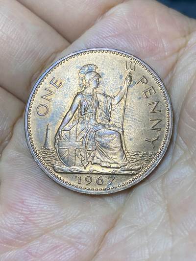 2025年第七十九场(总第一百零五场）外国好品散币(免佣金) - 原光好品–英国🇬🇧1967年1便士(伊丽莎白二世青年桂冠第二版，普制币关门年)