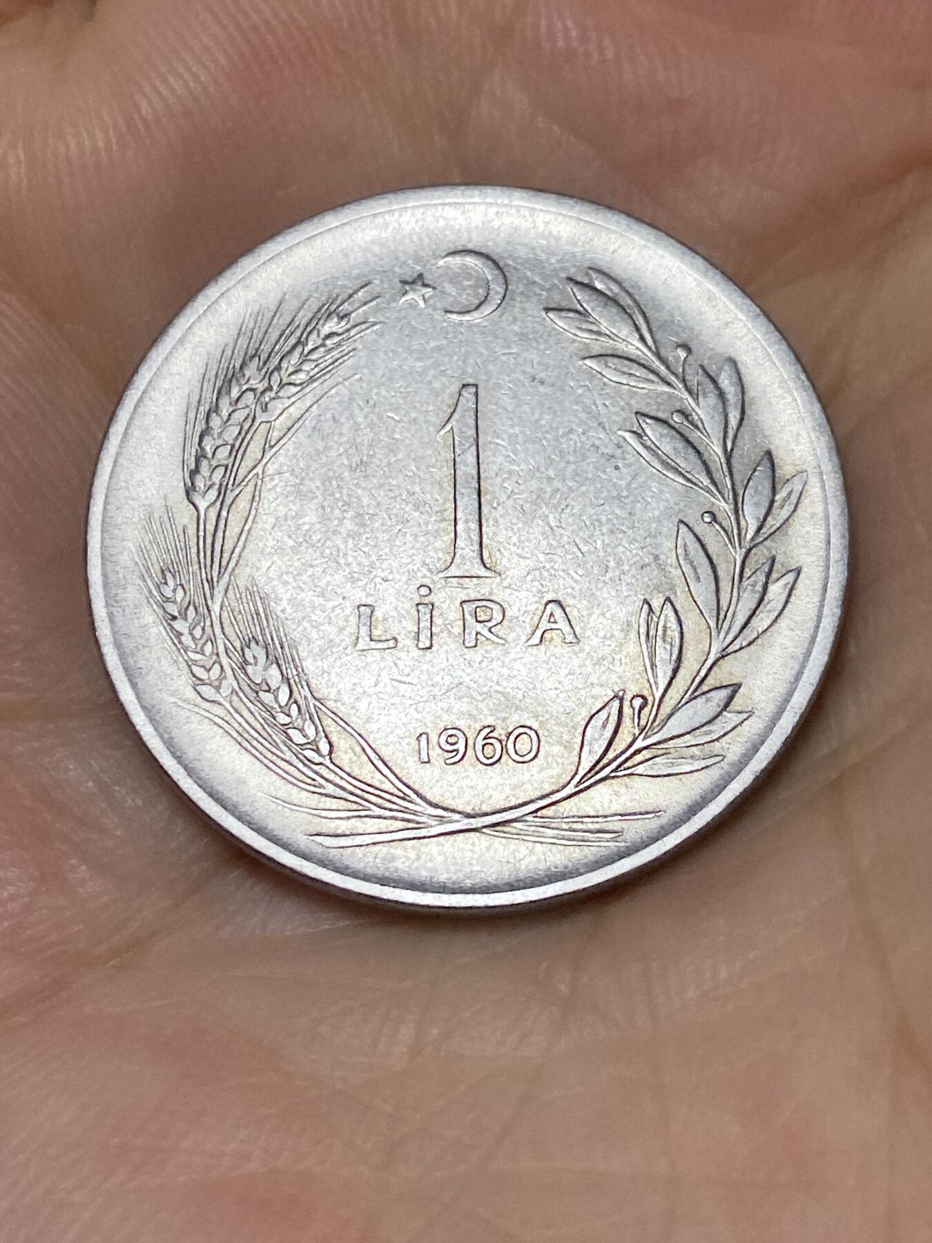 2025年第七十九场(总第一百零五场）外国好品散币(免佣金) 土耳其🇹🇷1960年1里拉(第二版，8克版)