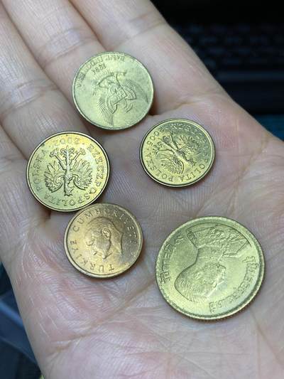 2025年第七十九场(总第一百零五场）外国好品散币(免佣金) 4枚：印度尼西亚🇮🇩1994年50卢比，波兰🇵🇱2002年5格罗希，2005年2格罗希，土耳其🇹🇷1995年1000里拉，泰国🇹🇭1957年50萨当