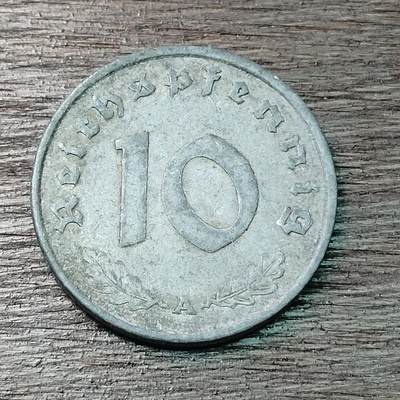 【铜匠收藏】★第126场★散币场，无佣金，30包邮。不满30元，支付5元运费。《接受代拍 代送NGC评级》 - 德国 10芬尼 A厂 锌币 德三硬币