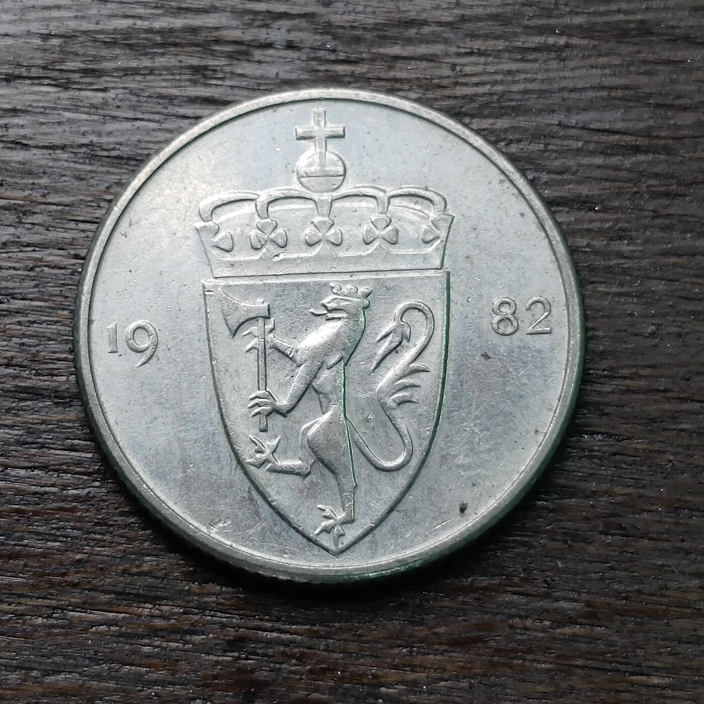 【铜匠收藏】★第126场★散币场，无佣金，30包邮。不满30元，支付5元运费。《接受代拍 代送NGC评级》 挪威 1982年 50欧尔 铜镍币