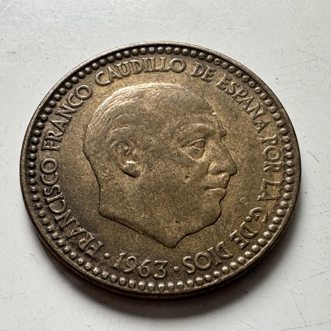 🌹外币初藏🌹🐯2025年第87场 周二无佣金特价场 西班牙1963年一比塞塔