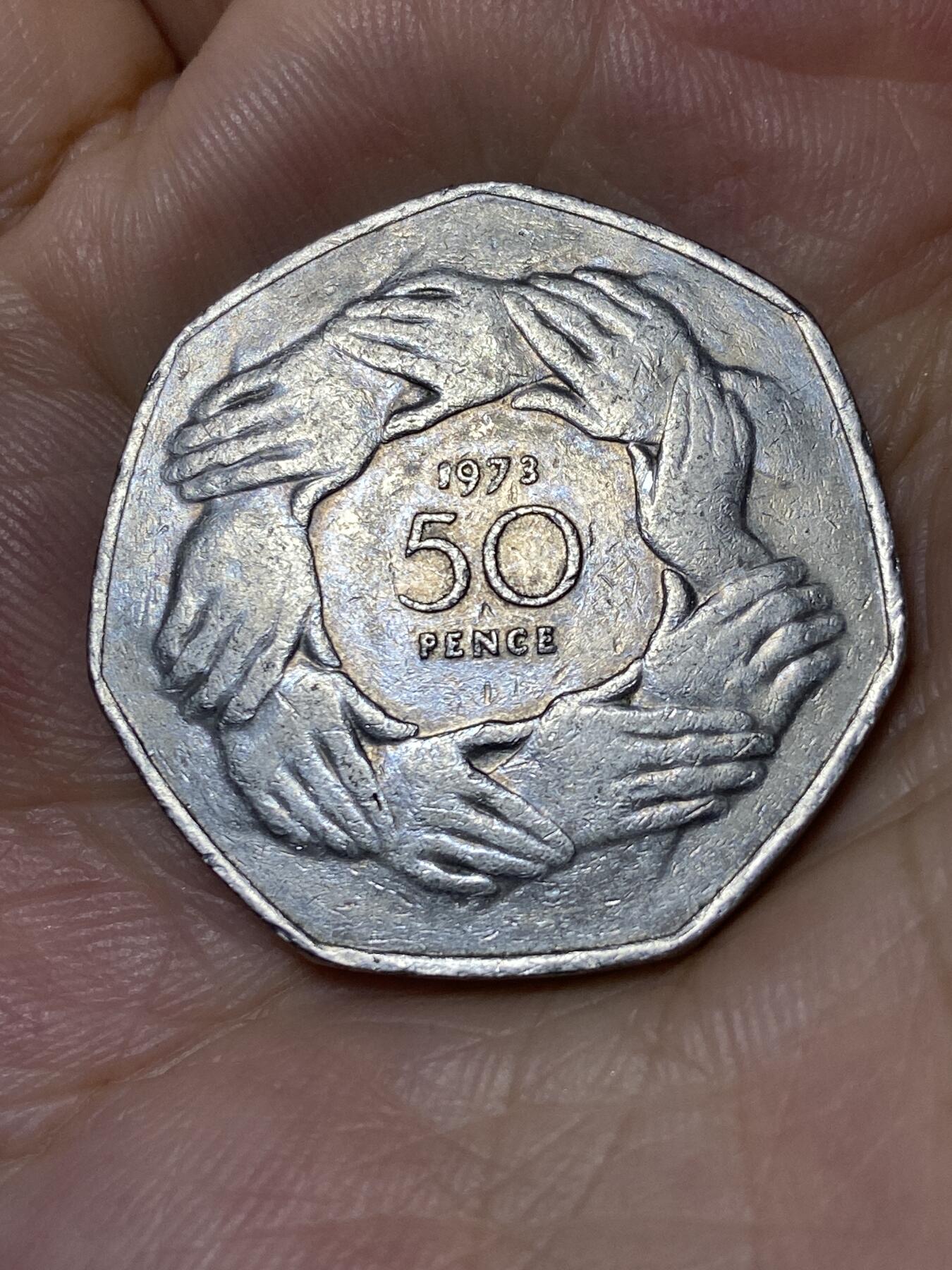 2025年第七十九场(总第一百零五场）外国好品散币(免佣金) 英国🇬🇧1973单年份50便士(英国加入欧洲经济共同体纪念币)