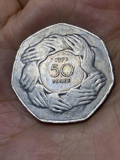 2025年第七十九场(总第一百零五场）外国好品散币(免佣金) - 英国🇬🇧1973单年份50便士(英国加入欧洲经济共同体纪念币)