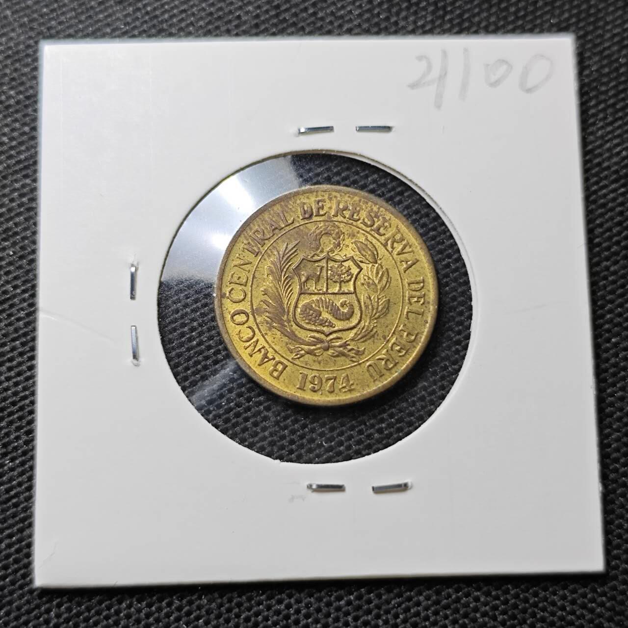 KK钱币收藏小铺 第321期 2月预留时间 周末发货  1974秘鲁25分铜币