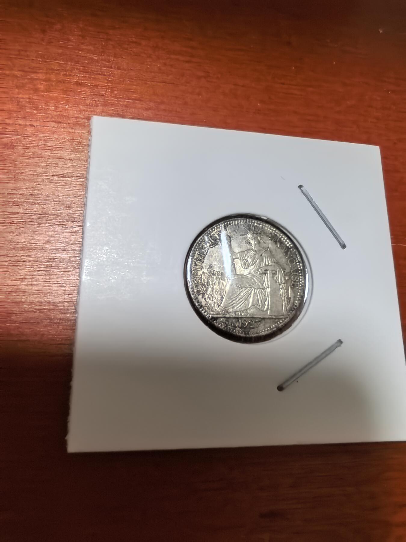 长老汇蛇年精选第三十六场拍卖 1927法属印度支那坐洋10分银币，品好