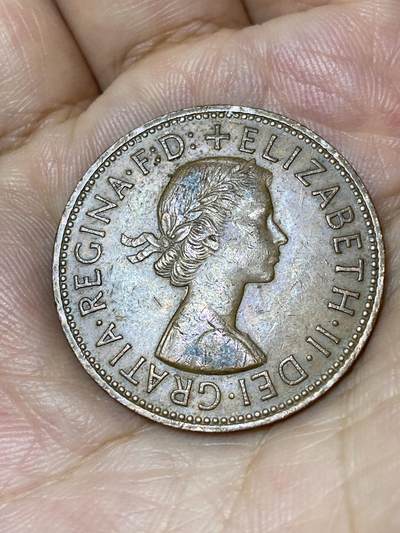 2025年第七十九场(总第一百零五场）外国好品散币(免佣金) 英国🇬🇧1966年1便士(伊丽莎白二世青年桂冠，第二版)