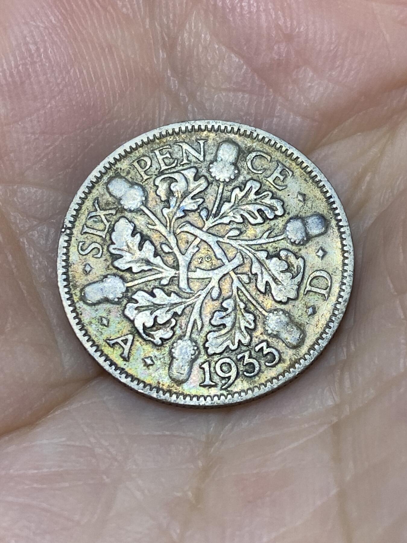 2025年第七十九场(总第一百零五场）外国好品散币(免佣金) 英国🇬🇧1933年6便士银币(乔治五世第五版)