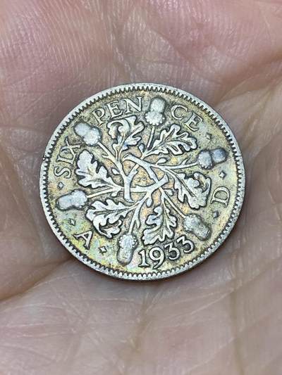 2025年第七十九场(总第一百零五场）外国好品散币(免佣金) - 英国🇬🇧1933年6便士银币(乔治五世第五版)