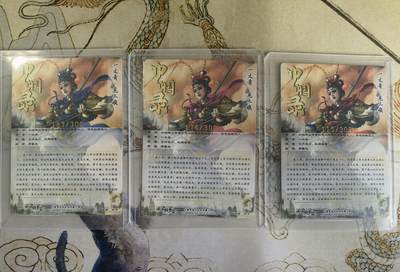 奇趣收藏卡牌拍卖第20场（持续增加中） 卡德曼 杆子 巾帼录扈三娘  一套三色粗闪卡3张，金编183/300  174/300  115/300，全新覆膜卡夹卡膜保护
