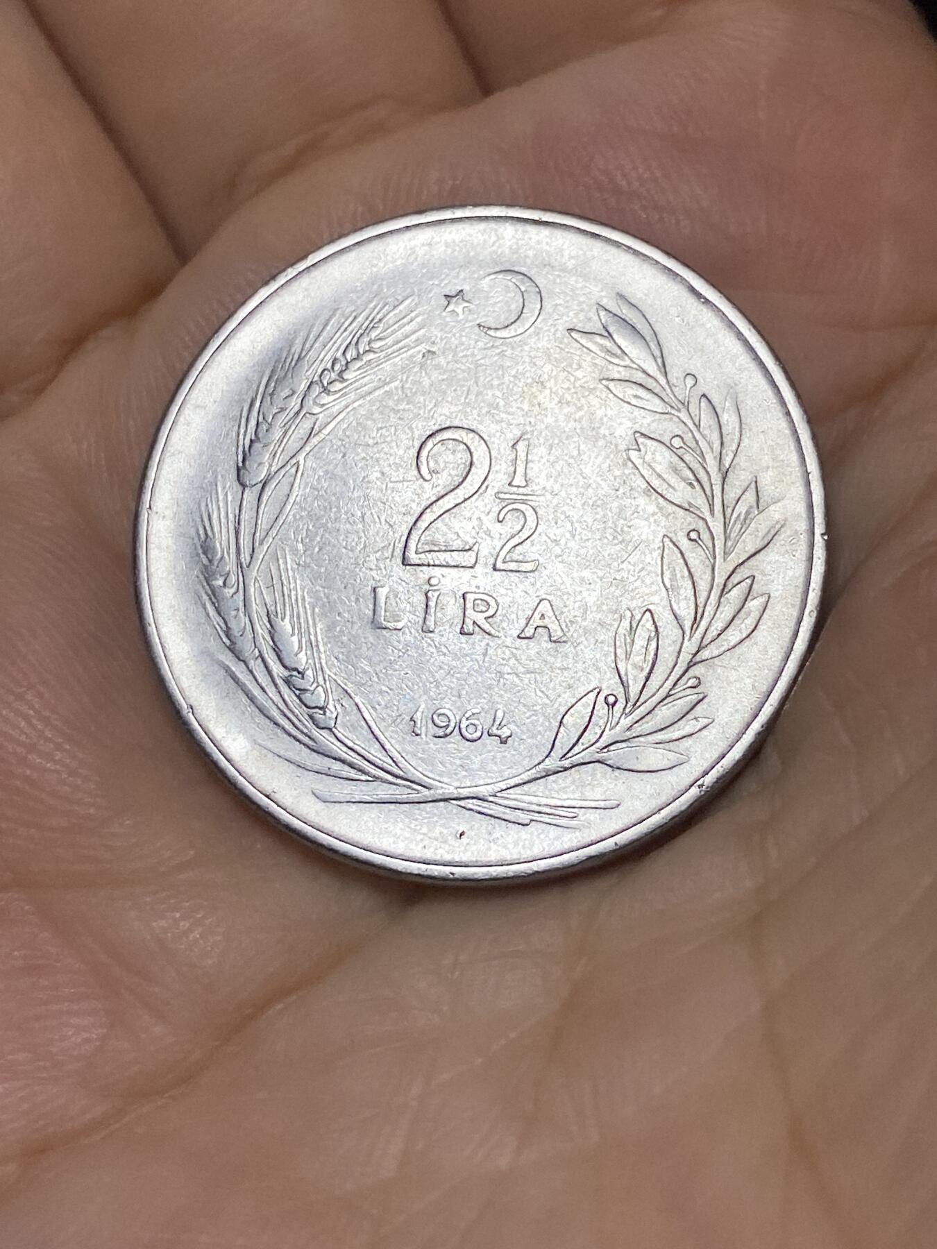 2025年第七十九场(总第一百零五场）外国好品散币(免佣金) 土耳其🇹🇷1964年2.5里拉(第一版，12克版)