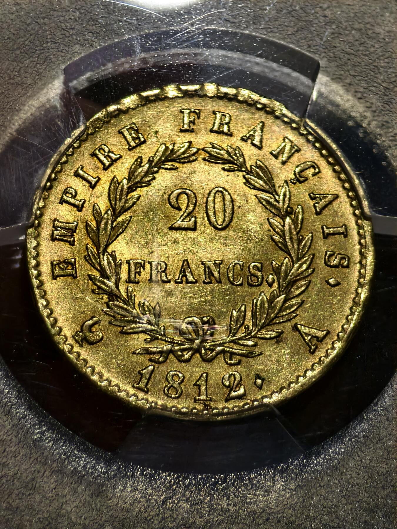 PCGS-MS62法国1812年拿破仑一世20法郎金币