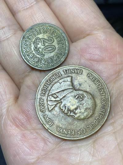 2025年第七十九场(总第一百零五场）外国好品散币(免佣金) 2枚：肯尼亚🇰🇪1980年10分，突尼斯🇹🇳1960年20米利姆