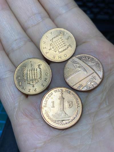 2025年第七十九场(总第一百零五场）外国好品散币(免佣金) - 4枚：英国🇬🇧1989年、2008年1便士，马恩岛🇮🇲2016年1便士