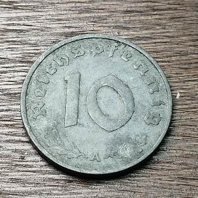 【铜匠收藏】★第126场★散币场，无佣金，30包邮。不满30元，支付5元运费。《接受代拍 代送NGC评级》 -  1941年 德国10芬尼 A厂 锌币 德三