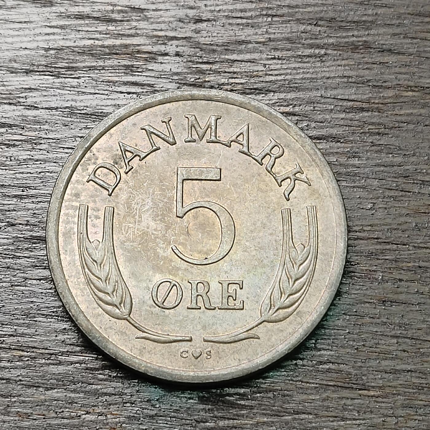 【铜匠收藏】★第126场★散币场，无佣金，30包邮。不满30元，支付5元运费。《接受代拍 代送NGC评级》 丹麦 1964年 丹麦 5欧尔