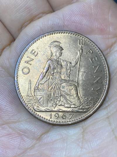 2025年第七十九场(总第一百零五场）外国好品散币(免佣金) - 原光好品–英国🇬🇧1967年1便士(伊丽莎白二世青年桂冠第二版，普制币关门年)